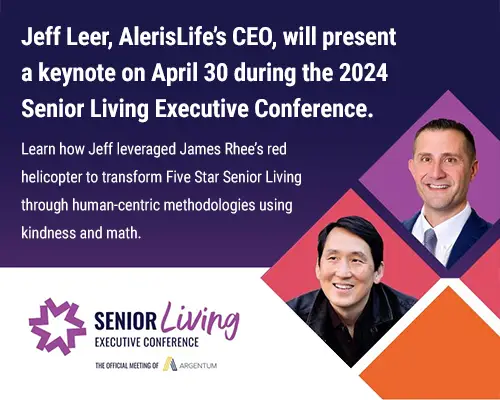 Jeff Leer, AlerisLife’s CEO, will present a keynote on April 30 during the 2024 Senior Living Executive Conference.